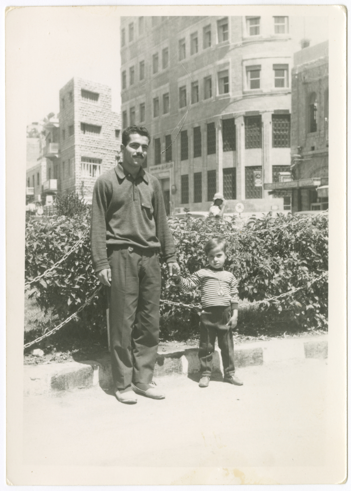 Wajih and Fatima al-Qasim on King Faisal Street, Amman, 17 July 1969