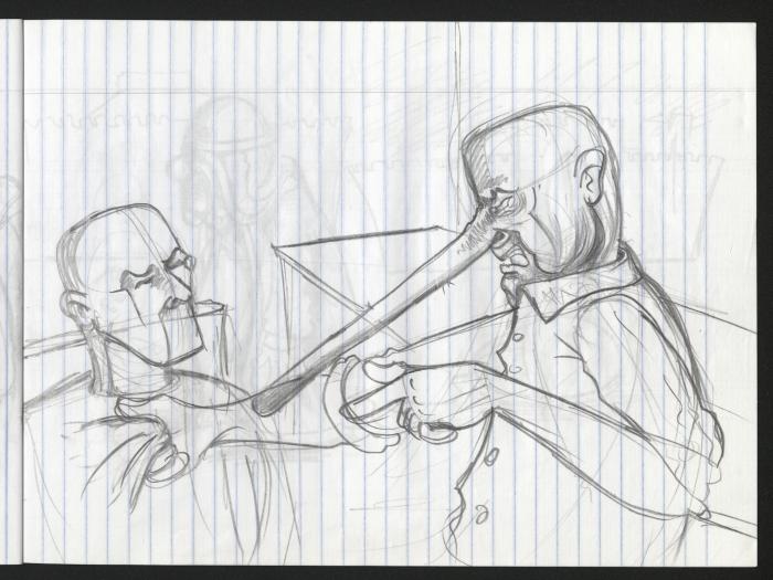  A Notebook of Caricature Sketches by Artist Mohammad Sabaaneh, al-Naqab Prison, 2013