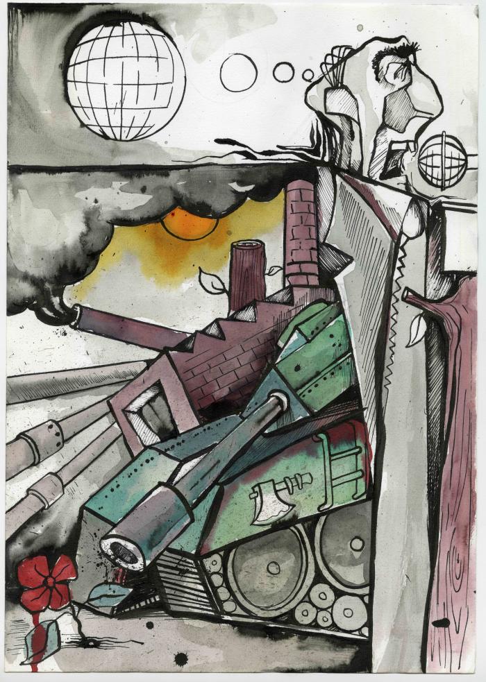 رسمة كاريكاتير للفنان محمد سباعنة، 2010 -2020