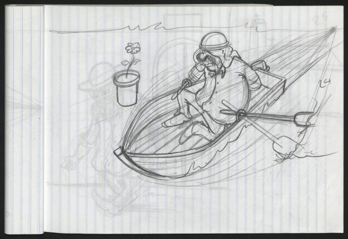 A Notebook of Caricature Sketches by Artist Mohammad Sabaaneh, al-Naqab Prison, May 2013