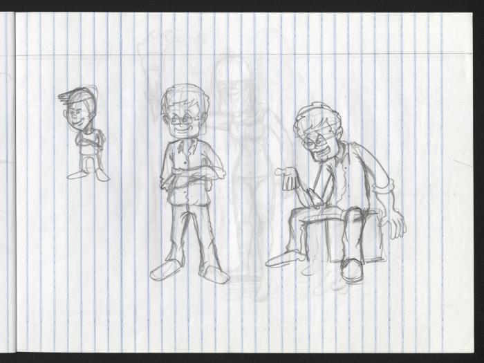  A Notebook of Caricature Sketches by Artist Mohammad Sabaaneh, al-Naqab Prison, 2013