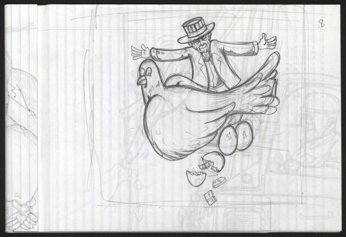 A Notebook of Caricature Sketches by Artist Mohammad Sabaaneh, al-Naqab Prison, May 2013