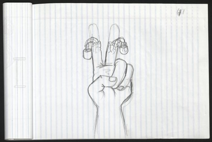 A Notebook of Caricature Sketches by Artist Mohammad Sabaaneh, al-Naqab Prison, May 2013