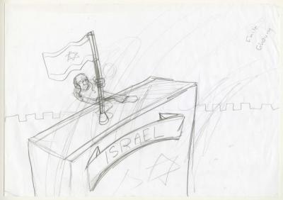 A Caricature Sketch by Artist Mohammad Sabaaneh, 2010-2020