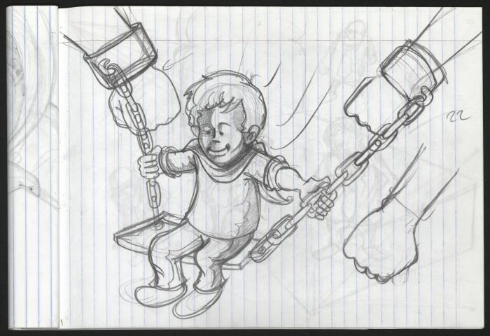A Notebook of Caricature Sketches by Artist Mohammad Sabaaneh, al-Naqab Prison, May 2013