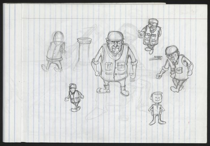 A Notebook of Caricature Sketches by Artist Mohammad Sabaaneh, al-Naqab Prison, May 2013