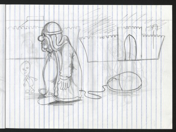  A Notebook of Caricature Sketches by Artist Mohammad Sabaaneh, al-Naqab Prison, 2013