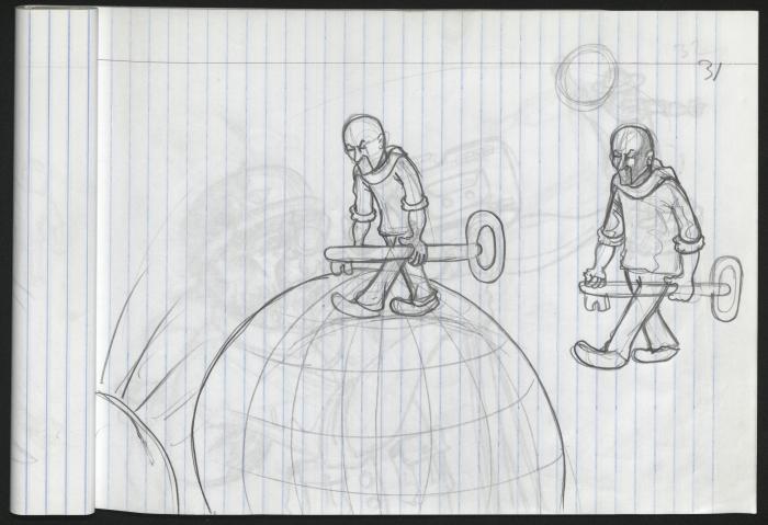 A Notebook of Caricature Sketches by Artist Mohammad Sabaaneh, al-Naqab Prison, May 2013