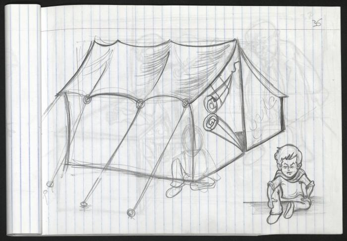 A Notebook of Caricature Sketches by Artist Mohammad Sabaaneh, al-Naqab Prison, May 2013