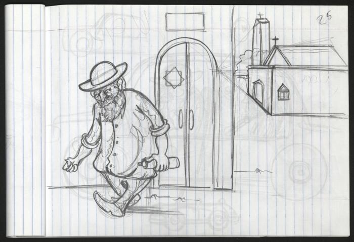 A Notebook of Caricature Sketches by Artist Mohammad Sabaaneh, al-Naqab Prison, May 2013