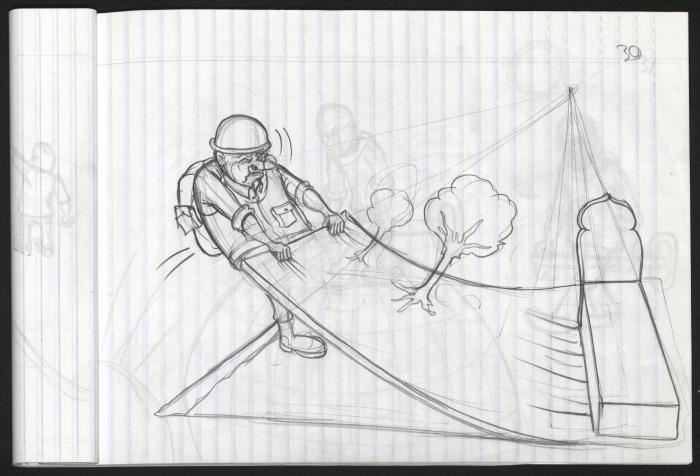A Notebook of Caricature Sketches by Artist Mohammad Sabaaneh, al-Naqab Prison, May 2013
