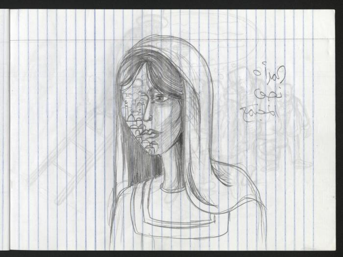  A Notebook of Caricature Sketches by Artist Mohammad Sabaaneh, al-Naqab Prison, 2013