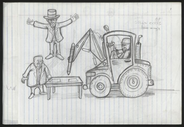 A Notebook of Caricature Sketches by Artist Mohammad Sabaaneh, al-Naqab Prison, May 2013