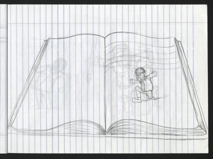  A Notebook of Caricature Sketches by Artist Mohammad Sabaaneh, al-Naqab Prison, 2013