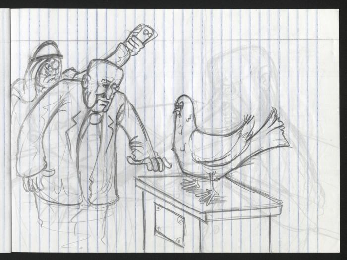  A Notebook of Caricature Sketches by Artist Mohammad Sabaaneh, al-Naqab Prison, 2013