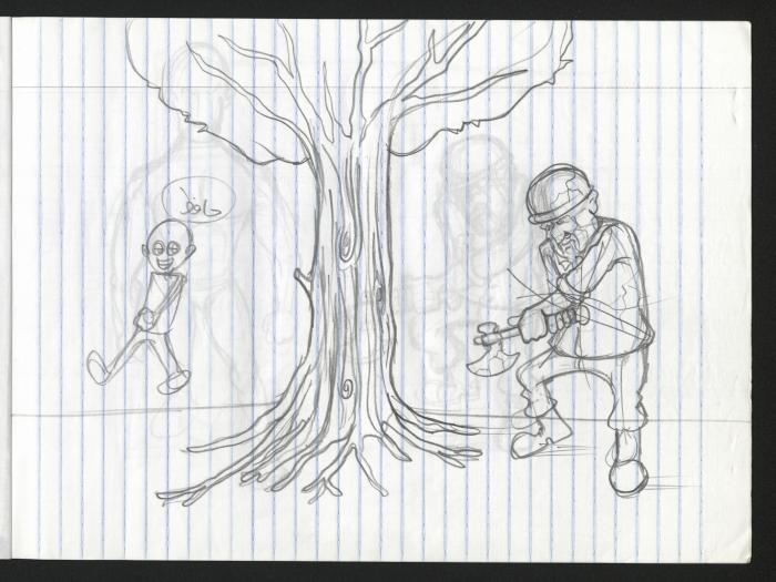  A Notebook of Caricature Sketches by Artist Mohammad Sabaaneh, al-Naqab Prison, 2013