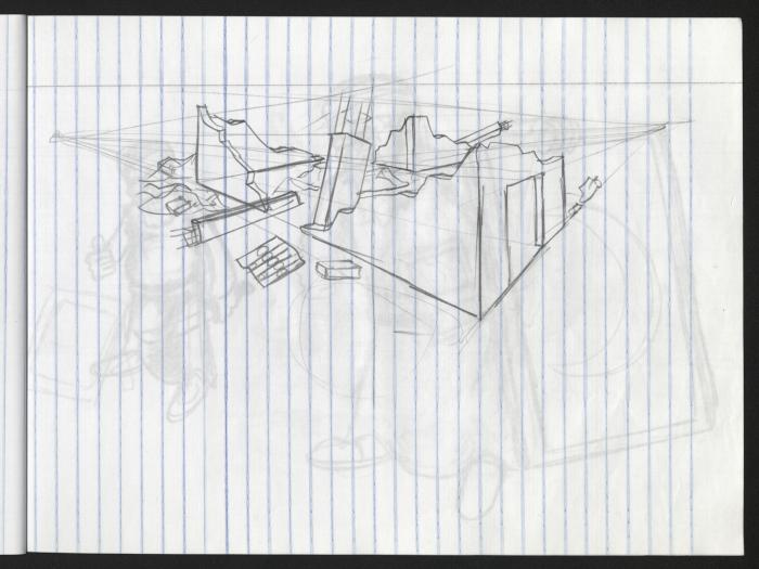  A Notebook of Caricature Sketches by Artist Mohammad Sabaaneh, al-Naqab Prison, 2013