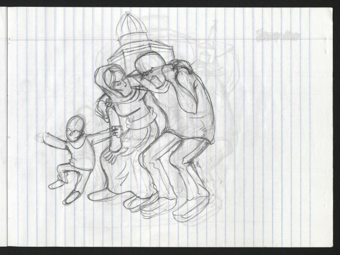  A Notebook of Caricature Sketches by Artist Mohammad Sabaaneh, al-Naqab Prison, 2013