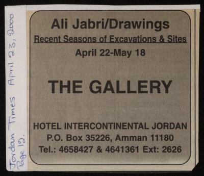 A Newspaper Clipping from the Jordan Times, Amman, 23 April 2000