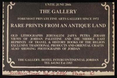 Clipping from The Jordan Times, Amman, May 25, 1996