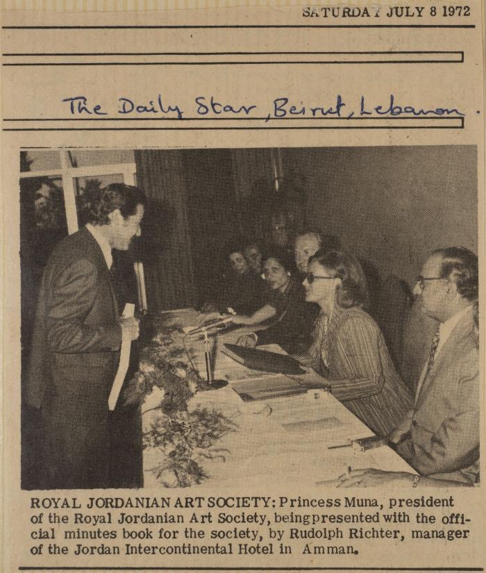 Meeting of the Royal Society of Fine Arts, Amman, 1972
