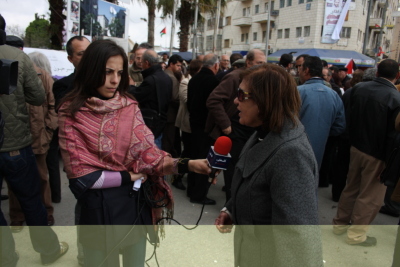 A March Condemning the Assassination of Directer Juliano Mer-Khamis in the City of Ramallah in 2011 