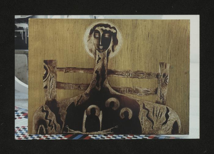 A photograph with painting 