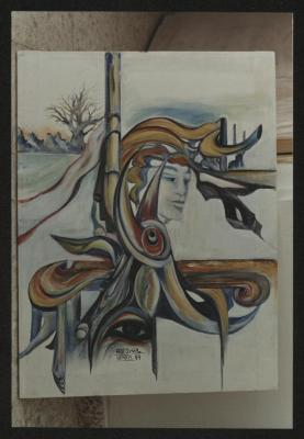 A photograph with painting 