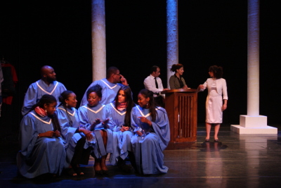 Performance of "Martin Luther King Stations" Play in Al Kasaba Theatre and Cinematheque During Al Manara International Theatre Days in 2011