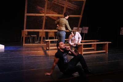 Performance of "Martin Luther King Stations" Play in Al Kasaba Theatre and Cinematheque During Al Manara International Theatre Days in 2011