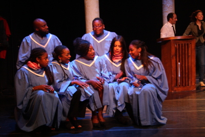 Performance of "Martin Luther King Stations" Play in Al Kasaba Theatre and Cinematheque During Al Manara International Theatre Days in 2011