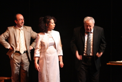 Performance of "Martin Luther King Stations" Play in Al Kasaba Theatre and Cinematheque During Al Manara International Theatre Days in 2011