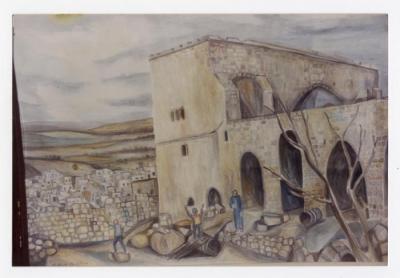 A painting by the artist Abed Abdi, 1986