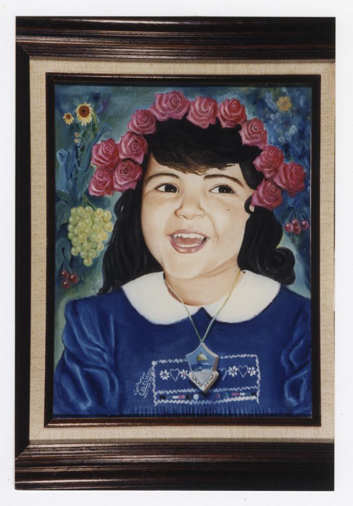 A photograph of a painting by Issa Ebeido, Al-Juneid prison, 1985