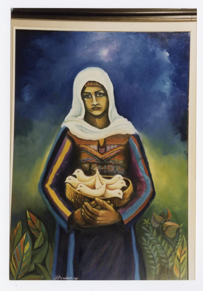 A painting by the artist Taysir Sharaf, 1987