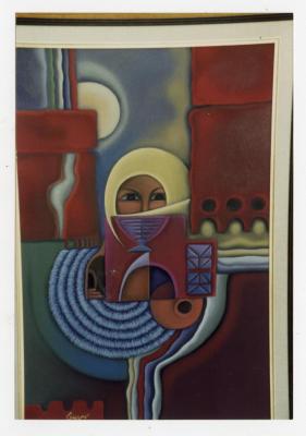 A painting by the artist Kamel Al Mughani, 1987