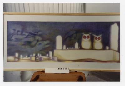 لوحة للفنان صقر القتيل، ثمانينيات القرن العشرين