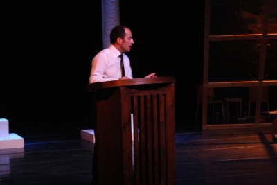 Performance of "Martin Luther King Stations" Play in Al Kasaba Theatre and Cinematheque During Al Manara International Theatre Days in 2011