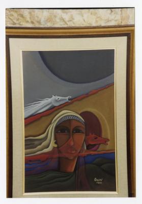 A painting by the artist Kamel Al Mughani, 1987