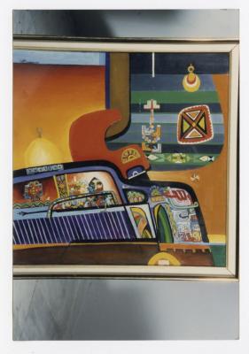 A painting by the artist Tayseer Sharaf, 1988