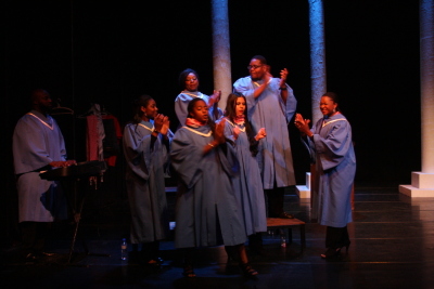 Performance of "Martin Luther King Stations" Play in Al Kasaba Theatre and Cinematheque During Al Manara International Theatre Days in 2011