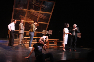 Performance of "Martin Luther King Stations" Play in Al Kasaba Theatre and Cinematheque During Al Manara International Theatre Days in 2011