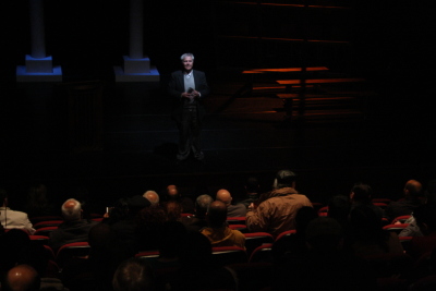 Performance of "Martin Luther King Stations" Play in Al Kasaba Theatre and Cinematheque During Al Manara International Theatre Days in 2011