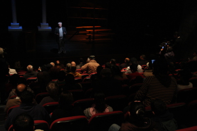 Performance of "Martin Luther King Stations" Play in Al Kasaba Theatre and Cinematheque During Al Manara International Theatre Days in 2011