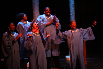 Performance of "Martin Luther King Stations" Play in Al Kasaba Theatre and Cinematheque During Al Manara International Theatre Days in 2011