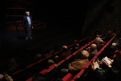 Performance of "Martin Luther King Stations" Play in Al Kasaba Theatre and Cinematheque During Al Manara International Theatre Days in 2011