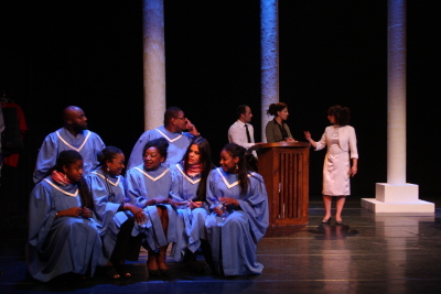 Performance of "Martin Luther King Stations" Play in Al Kasaba Theatre and Cinematheque During Al Manara International Theatre Days in 2011