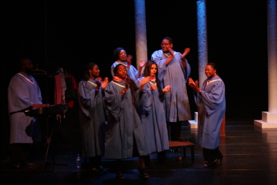 Performance of "Martin Luther King Stations" Play in Al Kasaba Theatre and Cinematheque During Al Manara International Theatre Days in 2011