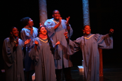 Performance of "Martin Luther King Stations" Play in Al Kasaba Theatre and Cinematheque During Al Manara International Theatre Days in 2011