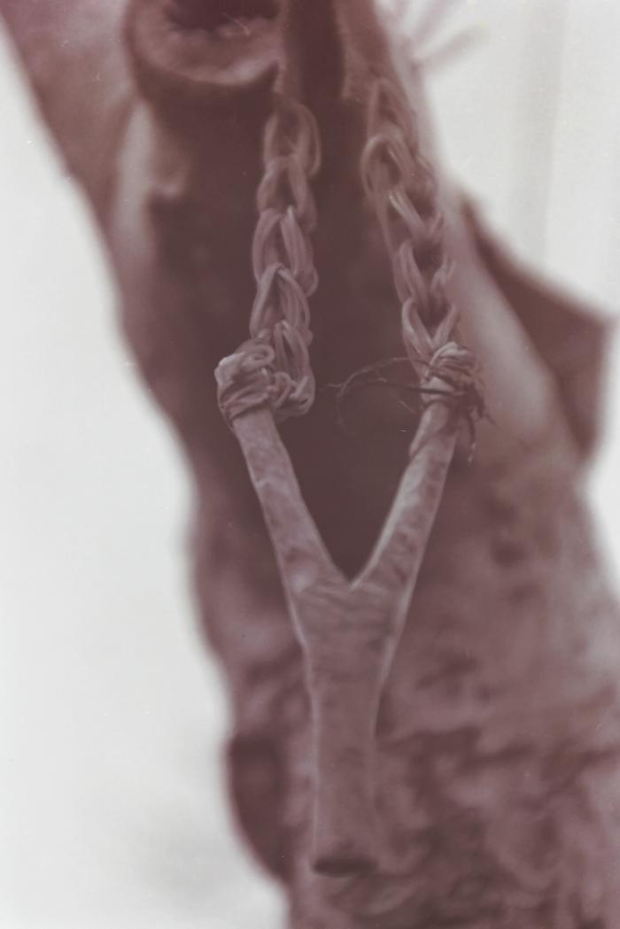 The Sling of Shaheed Samer Eweissi Displayed at the '100 Shaheeds - 100 Lives' Exhibition, Feb 2001